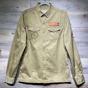 Superdry The Rookie Shirt Twill Military Army Mens Small Tan Brown Field Utility